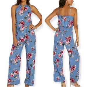 Ambiance Blue Floral Jumper Size Large